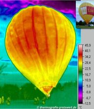 Thermal image of a hot air balloon