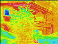 heat radiation: thermal image of houses